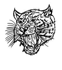 Tattoo tribal wild cats tiger graphic design vector art