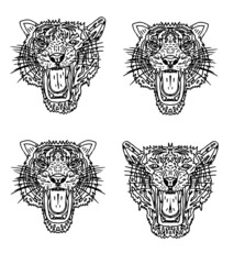Tattoo tribal wild cats tiger graphic design vector art