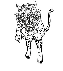 Tattoo tribal wild cats tiger graphic design vector art