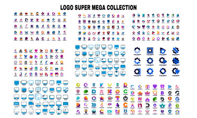 stock creative  logo design mega collection abstract geometric business company