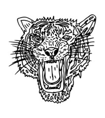Tattoo tribal wild cats tiger graphic design vector art