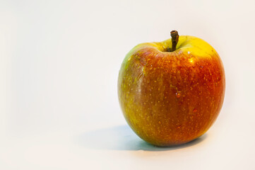 Fresh red apple isolated on white. With cutting path