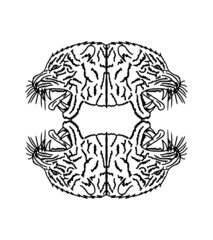 Tattoo tribal wild cats tiger graphic design vector art