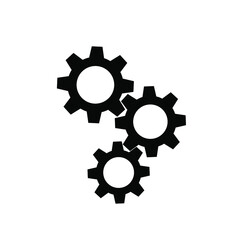 Perforated three gears integrated illustration vector black