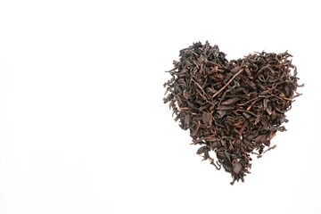 Beautiful loose black tea heart
