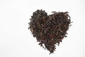 Beautiful loose black tea heart