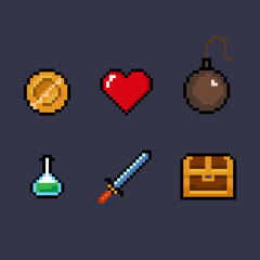 set of game icons