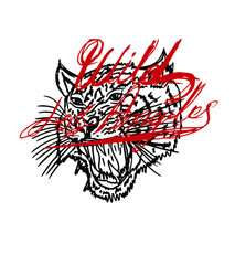 Tattoo tribal wild cats tiger graphic design vector art
