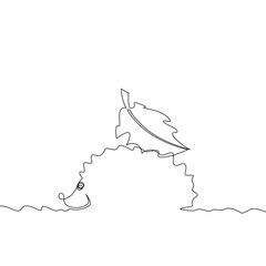 Hedgehog drawing vector. Continuous single one line art style isolated on white background. Minimalism hand drawn style. White and black