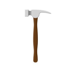 Claw hammer vector illustration in flat style. Home repair tool.