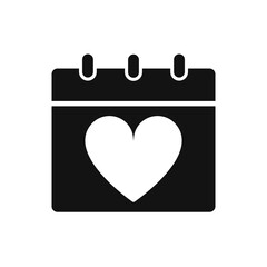 Calendar 14 February. Valentine's day holiday.