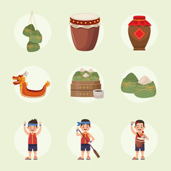 dragon boat festival icons