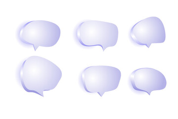 3d very peri or soft purple color speech bubble chat icon collection set poster and sticker concept Banner