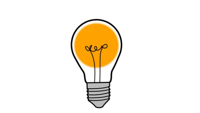 idea. light bulb idea. 4k video illustration. 