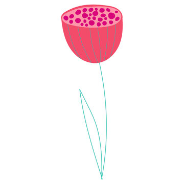 Abstract bright flowers. Flat illustration.