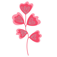 Abstract bright flowers. Flat illustration.