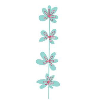 Abstract bright flowers. Flat illustration.