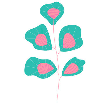 Abstract bright foliage. Flat illustration.