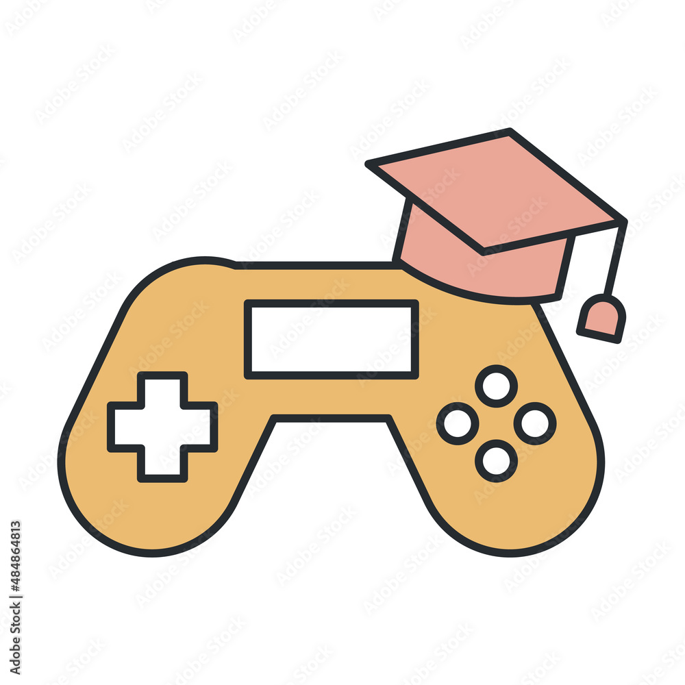 Poster game-based learning icon from e learning and education collection. thin outline game-based learning,