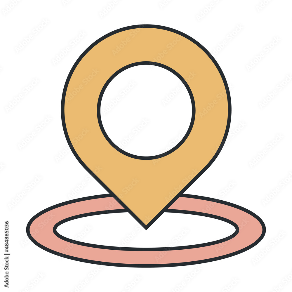 Poster map pointer icon from e commerce and payment collection. thin outline map pointer, pointer, map deta