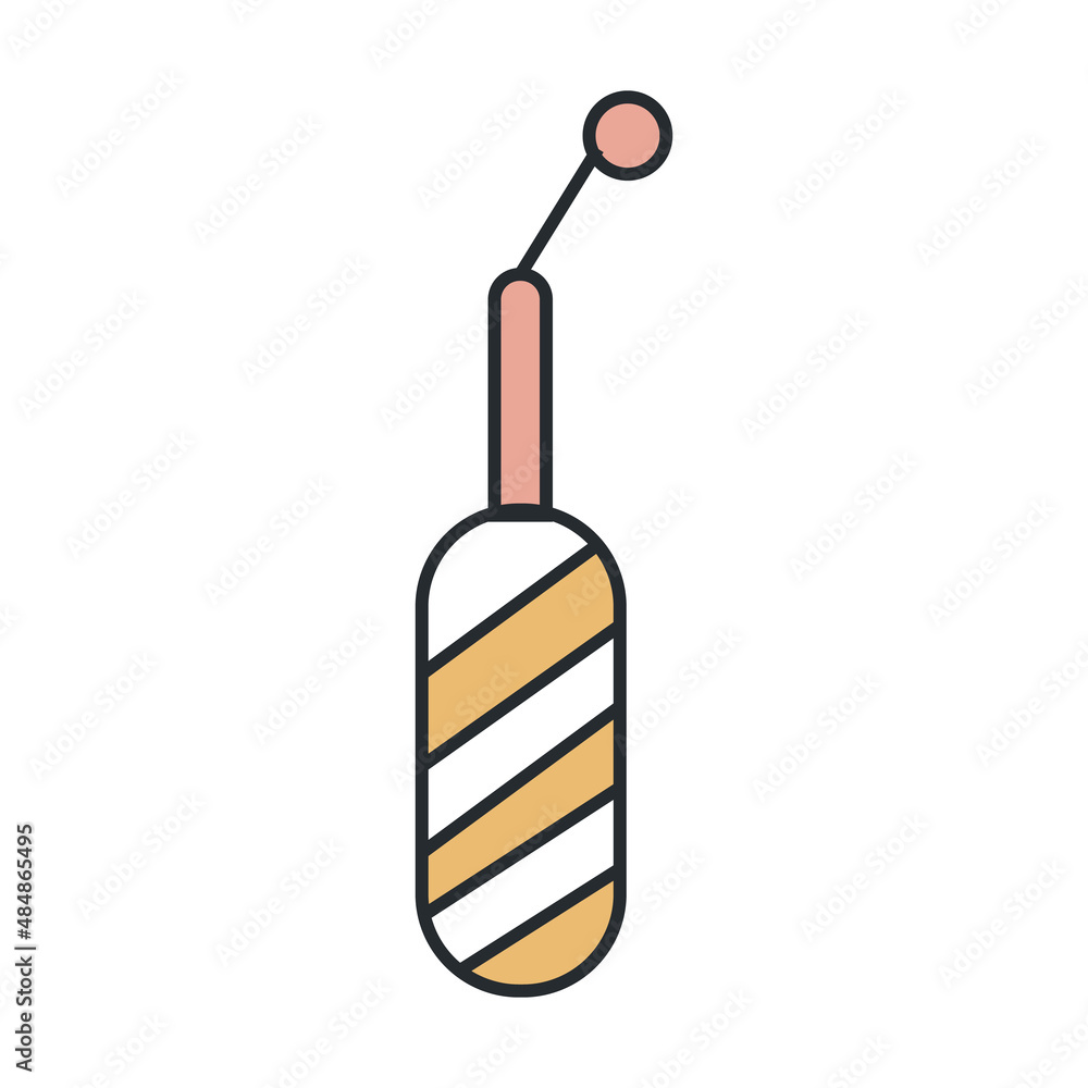 Aufkleber scraping icon from dentist collection. thin outline scraping, tool, equipment detailed offset lineal