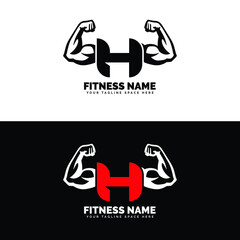 Muscular arm letter H logo design Letter 