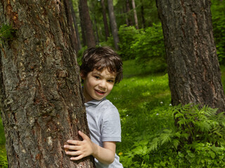 Close up portrait of carefree teenager in a park