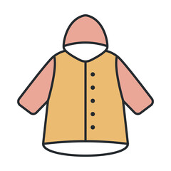 nylon jacket icon from clothes collection. Thin outline nylon jacket, jacket, nylon detailed offset lineal color icon isolated on white background. Line vector nylon jacket sign, symbol for web and © IconArt