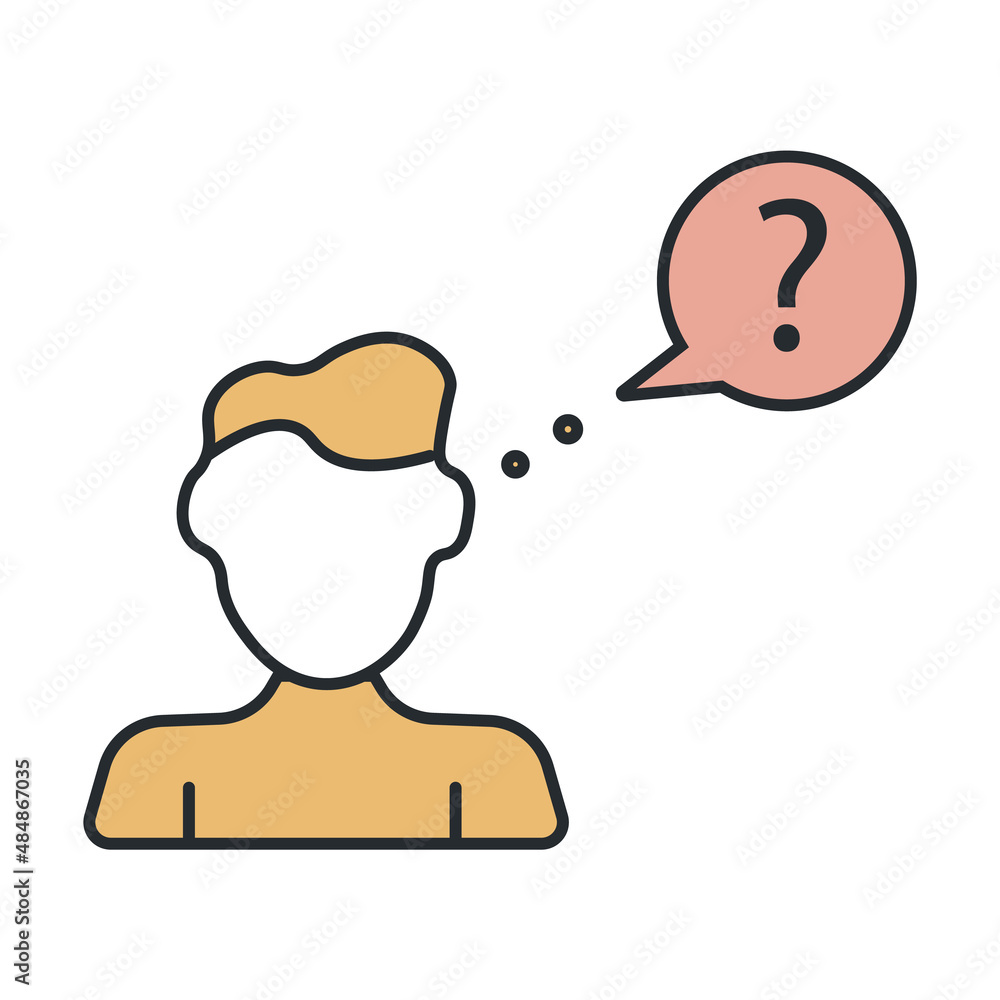 Poster questioning icon from activity and hobbies collection. thin outline questioning, question, business 