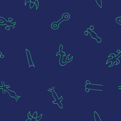 Seamless pattern with Rongorongo glyphs for your project