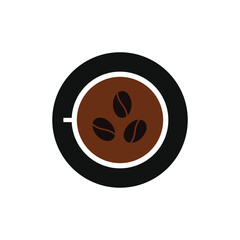 coffee cup illustration. an illustration of  coffee seen from the top view