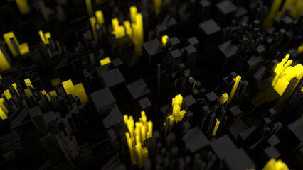 3D Abstract City Background