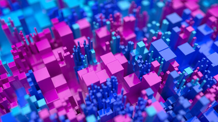 3D Abstract City Background