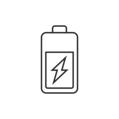 Battery icon in flat style. Accumulator vector illustration on white isolated background. Energy charger business concept.