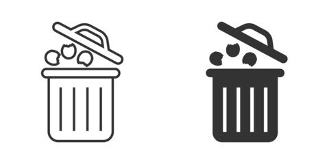 Garbage bin icon in flat style. Recycle vector illustration on white isolated background. Trash basket sign business concept.