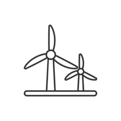 Wind power plant icon in flat style. Turbine vector illustration on white isolated background. Air energy sign business concept.