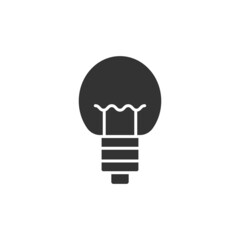 Light bulb icon in flat style. Lightbulb vector illustration on white isolated background. Energy lamp sign business concept.