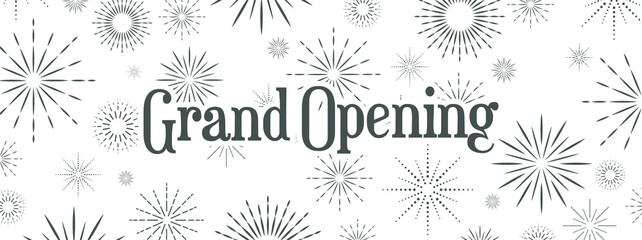 grand opening sign on white background	