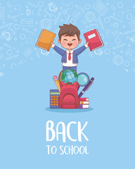 schoolboy and supplies