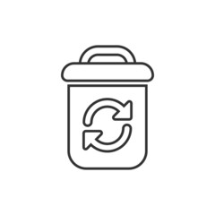 Garbage bin icon in flat style. Recycle vector illustration on white isolated background. Trash basket sign business concept.
