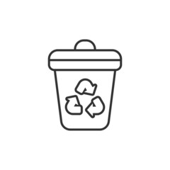 Garbage bin icon in flat style. Recycle vector illustration on white isolated background. Trash basket sign business concept.