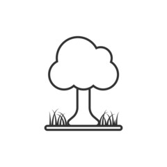 Tree icon in flat style. Forest vector illustration on white isolated background. Plant sign business concept.