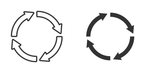 Recycle icon in flat style. Reuse vector illustration on white isolated background. Recycling sign business concept.