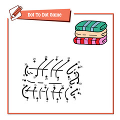 Vector illustration educational game of dot to dot puzzle with doodle towels for children