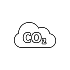 Co2 emission icon in flat style. Cloud disaster vector illustration on white isolated background. Environment sign business concept.