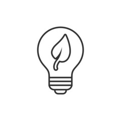 Light bulb icon in flat style. Lightbulb vector illustration on white isolated background. Energy lamp sign business concept.