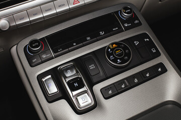 Car dashboard in the modern car close up