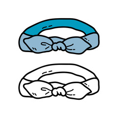 Vector illustration coloring page of doodle headband  for children and scrap book