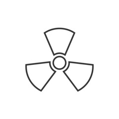 Nuclear radiation icon in flat style. Radioactivity vector illustration on white isolated background. Toxic sign business concept.