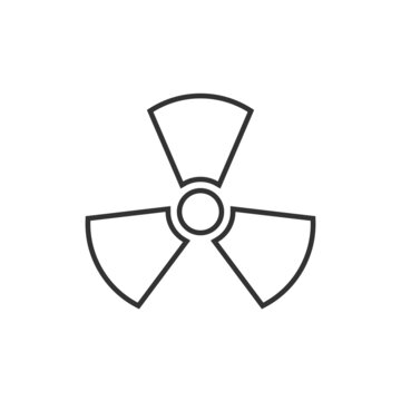 Nuclear radiation icon in flat style. Radioactivity vector illustration on white isolated background. Toxic sign business concept.